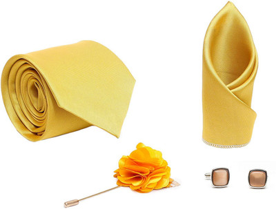 AXLON Satin Tie & Cufflink(Yellow)