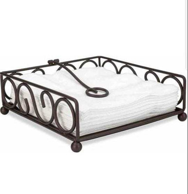 Rozy Collection 1 Compartments iron tissue holder(Black)