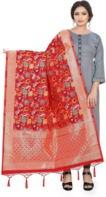 escora Art Silk Floral Print Women Dupatta