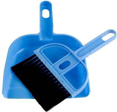 VIJAY EXPORT Mini Plastic Cleaning Brush and Dustpan Set Sweep Broom for Computer, Keyboard, Desktop, Car Table (Multicolour) Pack of 1 Plastic Dustpan(Blue)