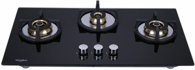 Whirlpool ELITE PRO BRASS HYBRID 753 MT Glass Automatic Hob(3 Burners)
