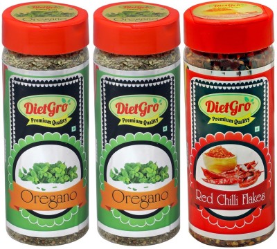 DietGro Best Superior Quality Natural Chilli Flakes (1) & Oregano (2) for Regular use (pack of 3)(320 g)