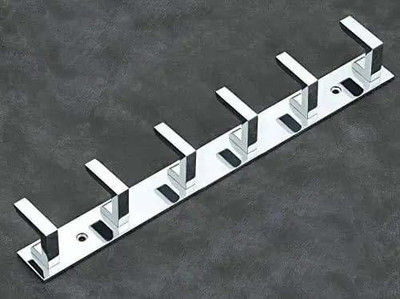 Shining Labs 6 pin (Pack of 1)Wall Hook Wall Hanger Cloth Hanger Wall khunti Key Holder Stainless Steel, Aluminium Key Holder(6 Hooks, Silver)