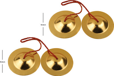 SHRI ANAND Irom 10.5 cm Gold Manjira Set of 2 Kartal Instrument