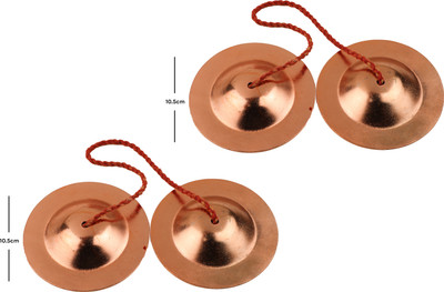 SHRI ANAND Iron 10.5CM Copper Plated manjira Set of 2 Kartal Instrument