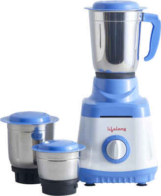 Lifelong Bolt LLMG70 750 W Mixer Grinder(White, Blue, 3 Jars)