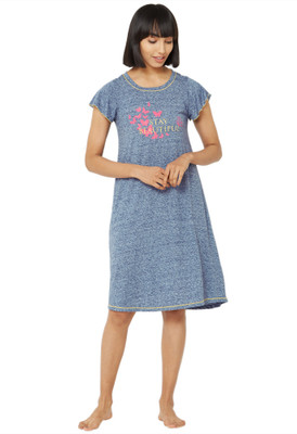 SOIE Women Nighty(Blue)