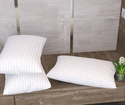 Flipkart SmartBuy Polyester Fibre Stripes Sleeping Pillow Pack of 3(White)