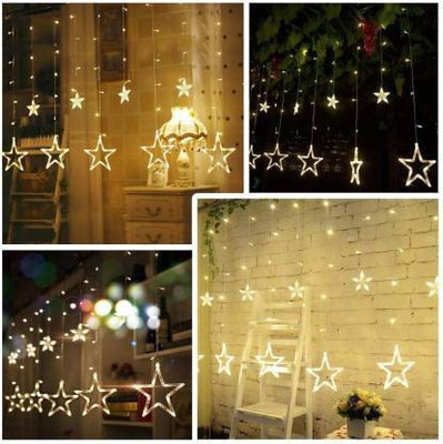 GOOD TO GREAT CREATION 126 LEDs 2.01 m Yellow Flickering Star Rice Lights(Pack of 1)