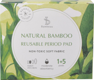 Bambeau Bamboo Fabric Sanitary Pad(Medium) Sanitary Pad(Pack of 3)