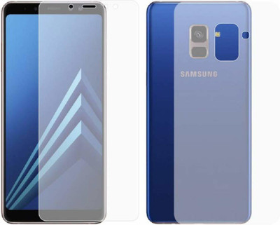 ISHANGEL Front and Back Screen Guard for SAMSUNG GALAXY A8 PLUS, Gorilla Hammer Proof, flexible fiber unbreakable Screen Protector, [Not a Tempered Glass](Pack of 2)