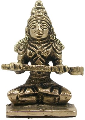 Neo Classic Annapurna Devi Deity Pure Brass| Goddess of Food Annapurna Devi Idol Decorative Showpiece  -  5 cm(Brass, Gold)