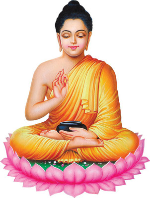 Flipkart SmartBuy 54 cm Budh Ji Wall Sticker 840 Self Adhesive Sticker(Pack of 1)