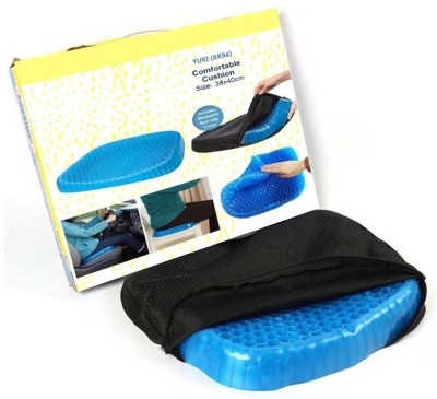 ND BROTHERS Gel Egg Rubber Sitter Cushion Soft Breathable Honeycomb Seat Hip Support XK94 Back / Lumbar Support(Blue)