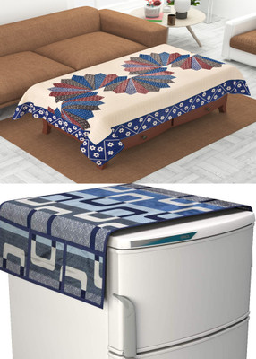 FAIRY HOME Solid 4 Seater Table Cover(Blue, Polyester)