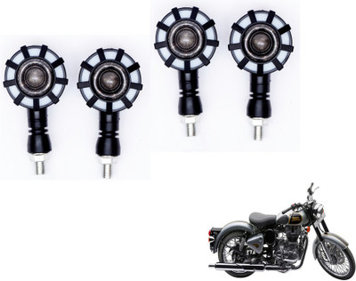 MOCKHE Front, Rear LED Indicator Light for Royal Enfield Classic 500(Yellow, Blue)