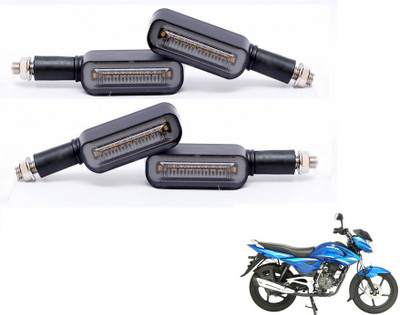 MOCKHE Front, Rear LED Indicator Light for Bajaj XCD 135cc(Yellow, Blue)