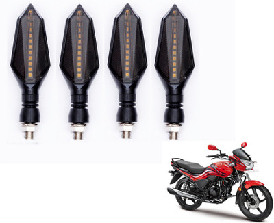 MOCKHE Front, Rear LED Indicator Light for Hero Passion X Pro(Yellow, Blue)
