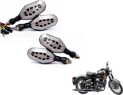 MOCKHE Front, Rear LED Indicator Light for Royal Enfield Classic 500(Yellow, Blue)