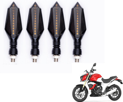 MOCKHE Front, Rear LED Indicator Light for Mahindra Mojo(Yellow, Blue)