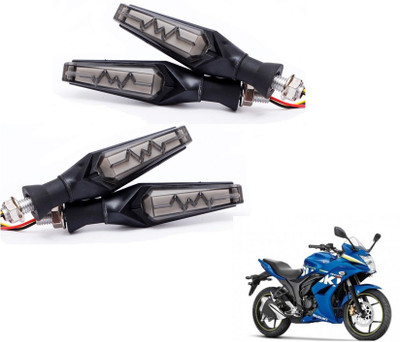 MOCKHE Front, Rear LED Indicator Light for Suzuki Gixxer SF(Yellow, Red)