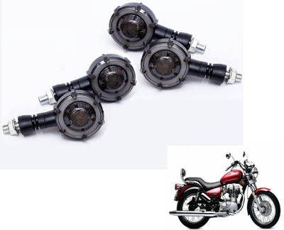 MOCKHE Front, Rear LED Indicator Light for Royal Enfield Electra Twin Spark(Yellow, Blue)