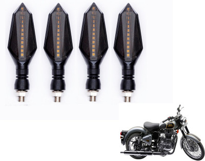 MOCKHE Front, Rear LED Indicator Light for Royal Enfield Classic 500(Yellow, Blue)