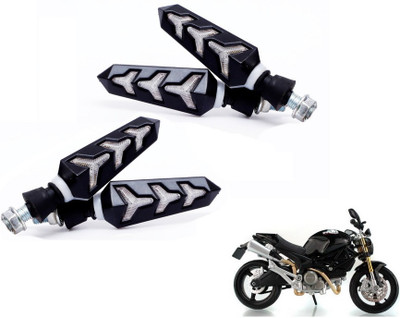 MOCKHE Front, Rear LED Indicator Light for Universal For Bike(Yellow, Blue)