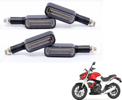 MOCKHE Front, Rear LED Indicator Light for Mahindra Mojo(Yellow, Blue)