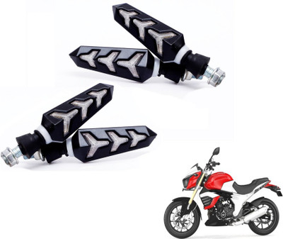 MOCKHE Front, Rear LED Indicator Light for Mahindra Mojo(Yellow, Blue)