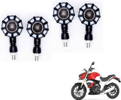 MOCKHE Front, Rear LED Indicator Light for Mahindra Mojo(Yellow, Blue)