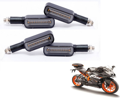 MOCKHE Front, Rear LED Indicator Light for KTM RC 200(Yellow, Blue)