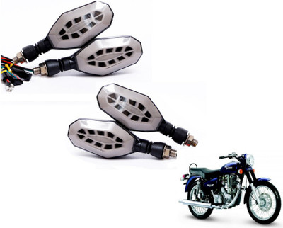 MOCKHE Front, Rear LED Indicator Light for Royal Enfield Electra EFI39(Yellow, Blue)