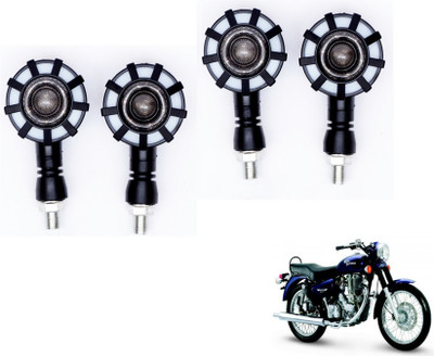 MOCKHE Front, Rear LED Indicator Light for Royal Enfield Electra EFI39(Yellow, Blue)