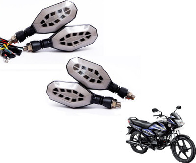MOCKHE Front, Rear LED Indicator Light for Hero Splendor NXG(Yellow, Blue)