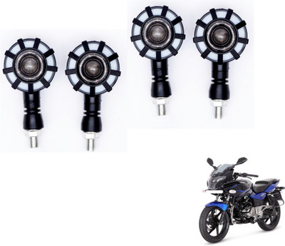MOCKHE Front, Rear LED Indicator Light for Bajaj Pulsar 220(Yellow, Blue)