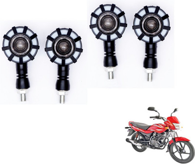 MOCKHE Front, Rear LED Indicator Light for Bajaj Platina 100 DTS-i(Yellow, Blue)