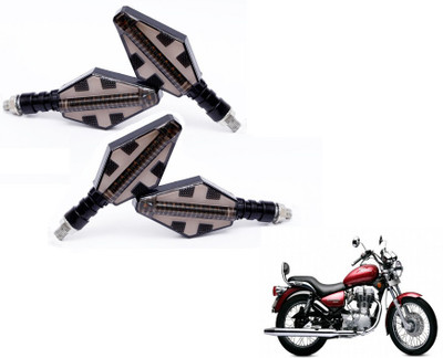 MOCKHE Front, Rear LED Indicator Light for Royal Enfield Electra Twin Spark(Yellow, Blue)