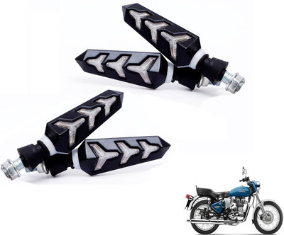 MOCKHE Front, Rear LED Indicator Light for Royal Enfield Electra(Yellow, Blue)