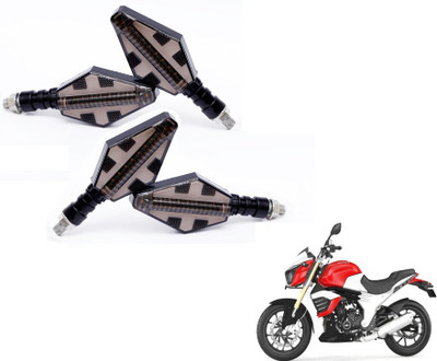 MOCKHE Front, Rear LED Indicator Light for Mahindra Mojo(Yellow, Blue)