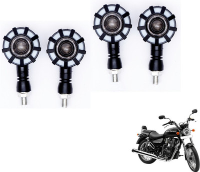 MOCKHE Front, Rear LED Indicator Light for Royal Enfield Thunder Bird 350(Yellow, Blue)