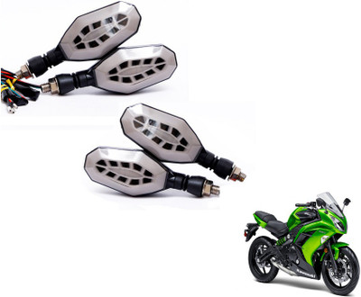 MOCKHE Front, Rear LED Indicator Light for Kawasaki Ninja(Yellow, Blue)