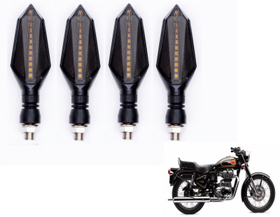 MOCKHE Front, Rear LED Indicator Light for Royal Enfield 500(Yellow, Blue)