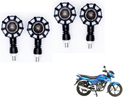 MOCKHE Front, Rear LED Indicator Light for Bajaj XCD 135cc(Yellow, Blue)