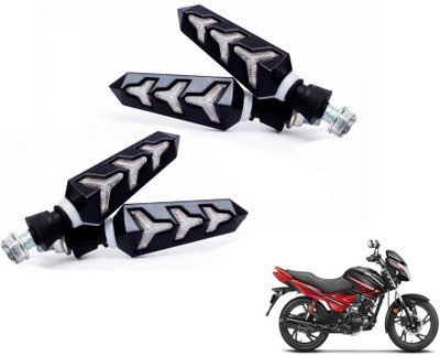 MOCKHE Front, Rear LED Indicator Light for Hero Glamour(Yellow, Blue)