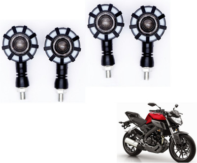 MOCKHE Front, Rear LED Indicator Light for Suzuki Gixxer(Yellow, Blue)