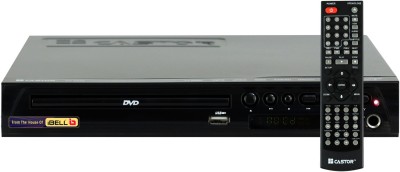 CASTOR CT0928 Prime HD DVD Player Channel with Remote, USB Port|USB Copy Function & Built-in Amplifier, Black 2 inch DVD Player(Black)