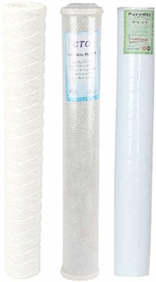 KRPLUS 20 Inch RO Replacement Filter Set for 50/100 LPH Commercial (2. Inch Dia)5 Solid Filter Cartridge(5, Pack of 3)