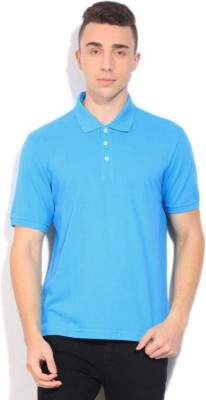 Pnikss Solid Men Polo Neck Light Blue T-Shirt