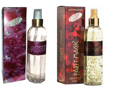 St. Louis Inc rose, party magic Spray 1 French Rose and 1 Party Magic Air Freshener 250 ml each (Pack of 2)(2 x 250 ml)